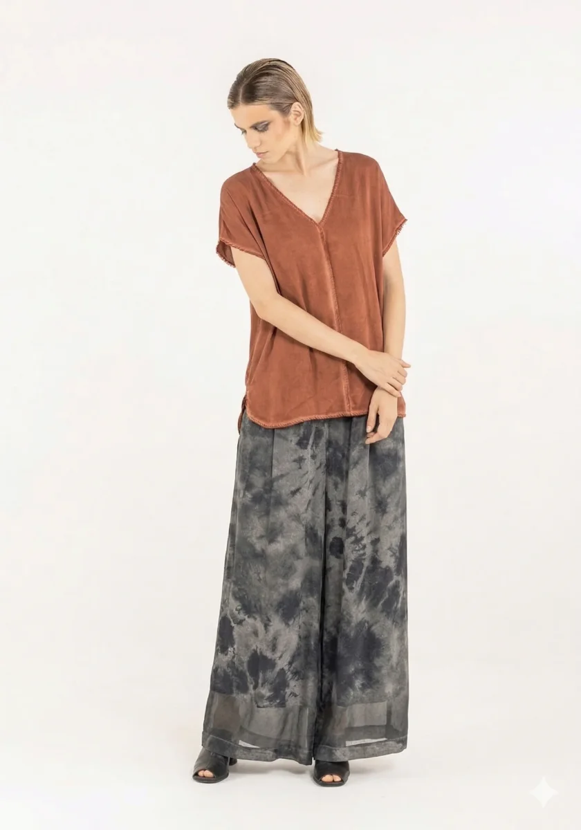 T-Shirt Manches Courtes Col V Starfish Orange – Image 3