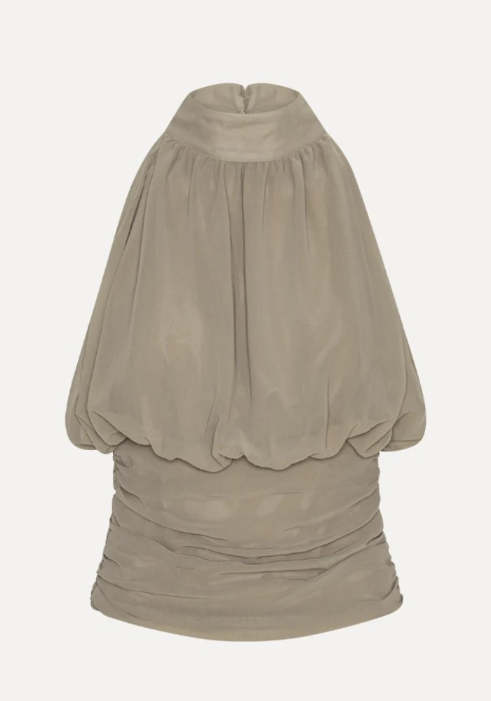 Top Chiffon Ruched Taupe – Image 5
