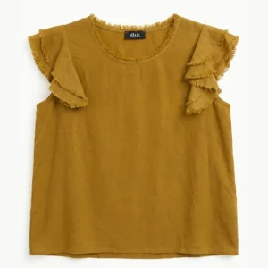 Top Manches Courtes À Franges Camel
