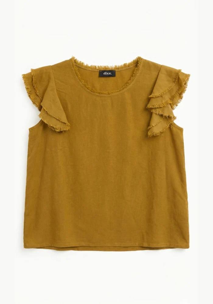 Top Manches Courtes À Franges Camel – Image 2