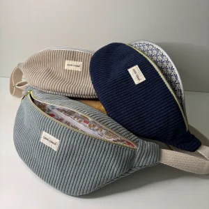 Sac banane velours côtelé fait main