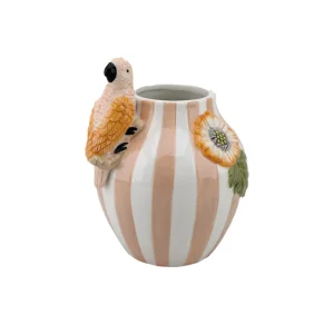 Vase Rayure Oiseau