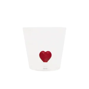 Verre Gobelet 3D Coeur Rouge