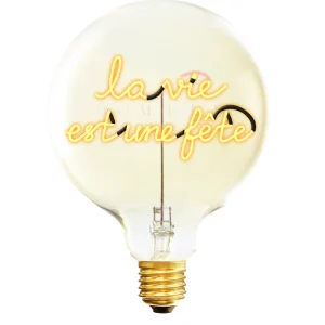 Ampoule La Vie Est Une Fête Verre Ambré