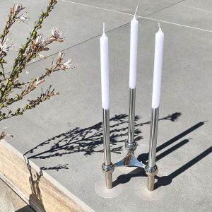 3 Bougies Skinny Chrome Argent