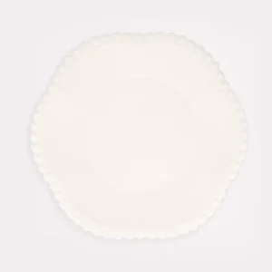 Lot De 8 Assiettes Crème Dentelées