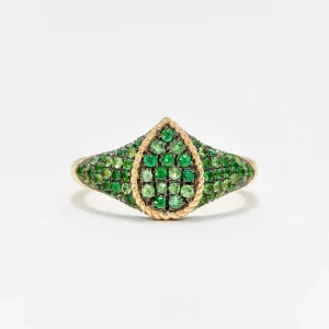 Baby Chevaliere Poire Tsavorites Vertes