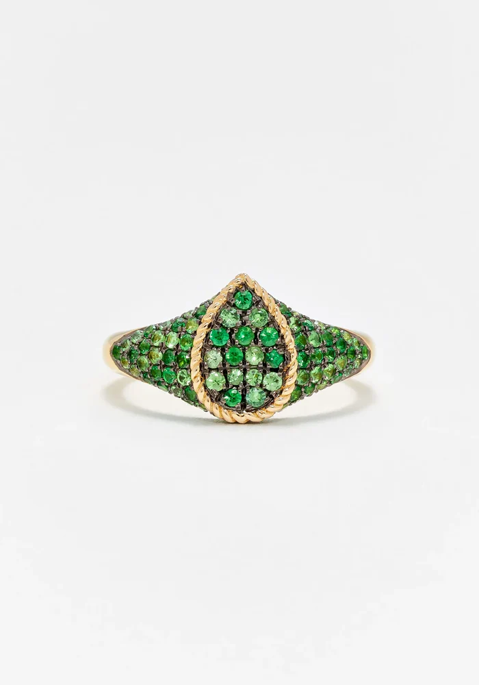 Baby Chevaliere Poire Tsavorites Vertes – Image 2