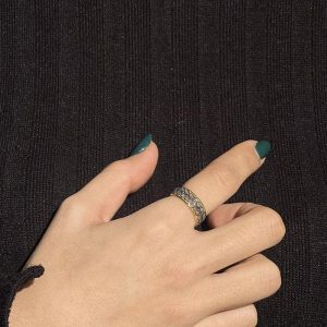 Bague Madone Diamants Polki Plaqué Or