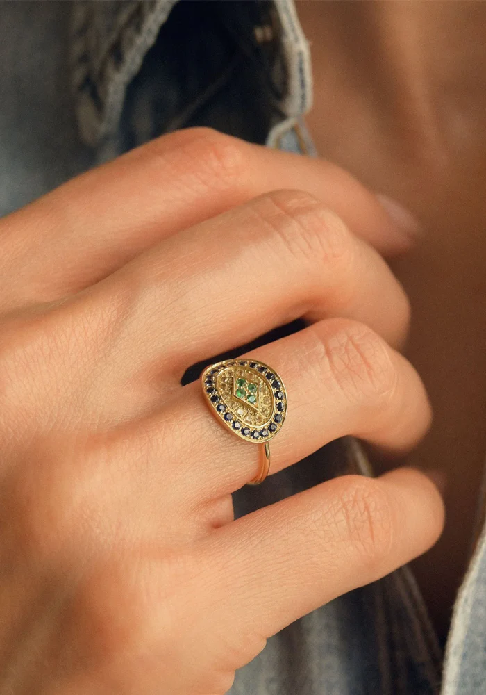 Bague Athena 1 Bleue – Image 3