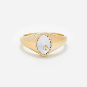 Baby Chevalière Marquise Nacre