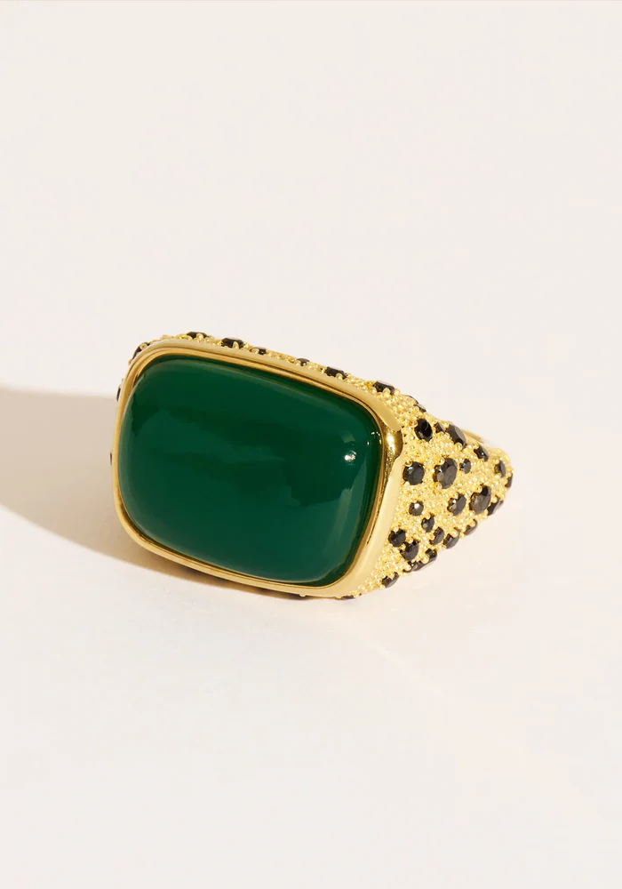 Bague Empreinte Onyx Vert – Image 2