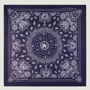 Bandana En Soie Navy Grand Modèle