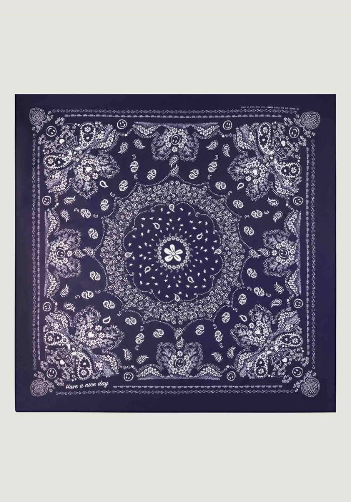 Bandana En Soie Navy Grand Modèle – Image 2