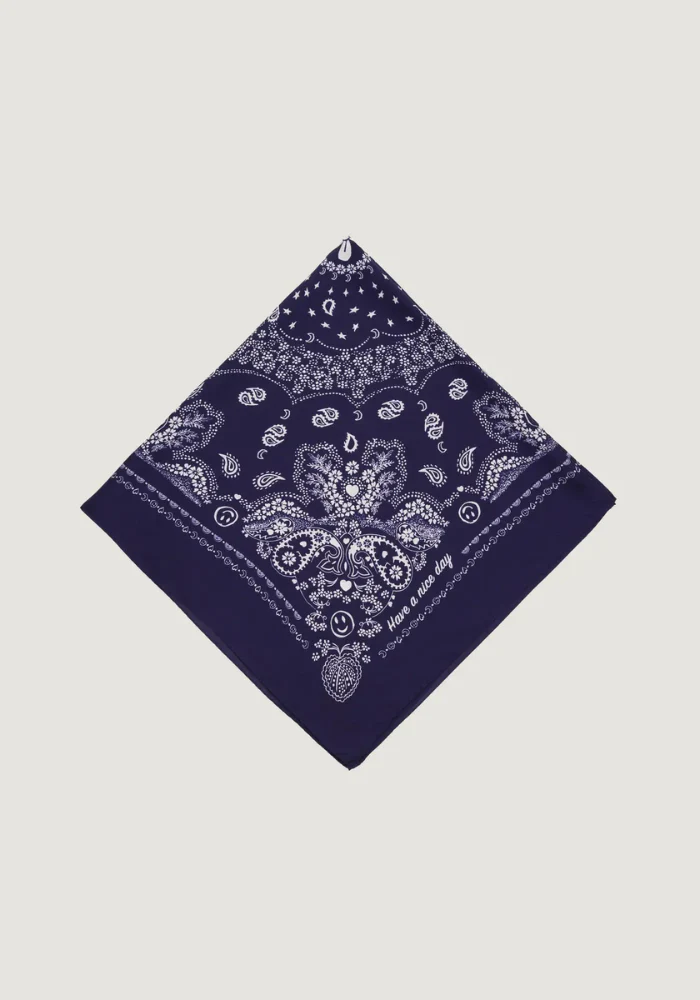 Bandana En Soie Navy Grand Modèle – Image 3