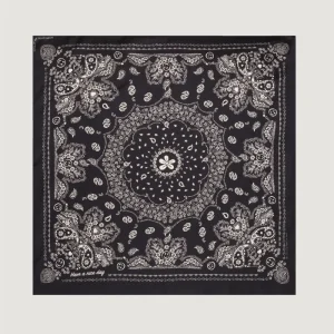 Bandana En Soie Noir Petit Modèle