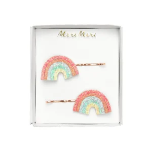 Set De 2 Barrettes Arc En Ciel Pailletés