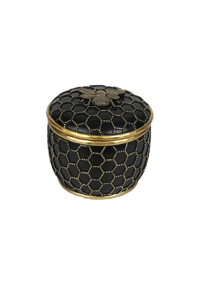 Boite Abeille Noire Et Dorée Grand Modèle