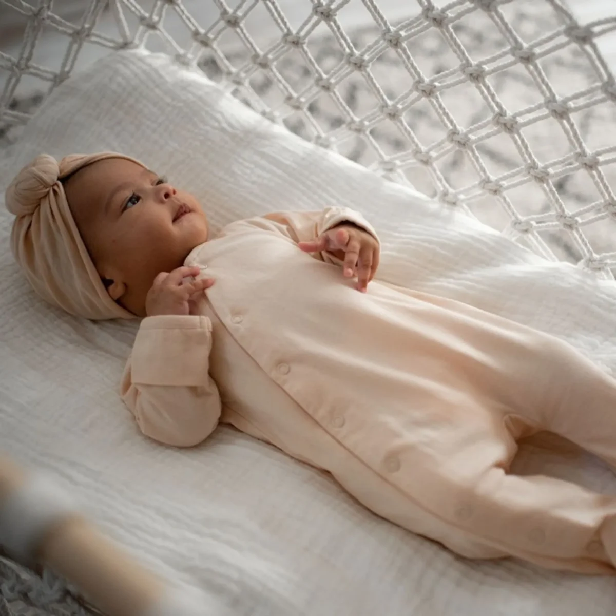 Pyjama bébé jersey - Nude – Image 2