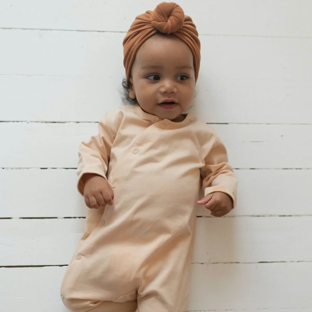 Pyjama bébé jersey - Nude – Image 5