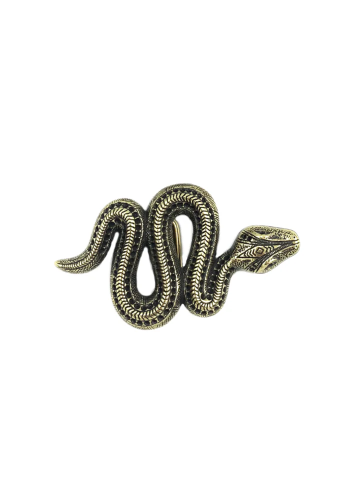 Boucle De Ceinture Serpent Doré