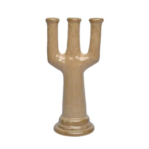 Bougeoir 3 Branches Terre D'Ombre