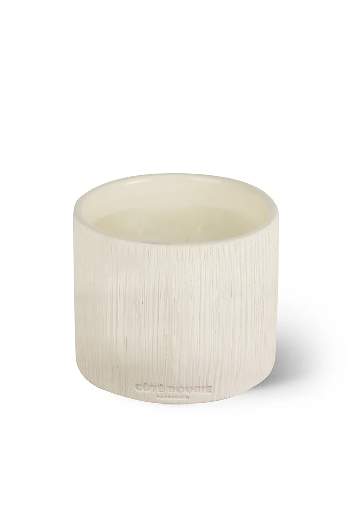 Bougie Céramique Striée Blanche L – Image 3