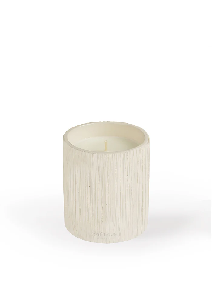 Bougie Céramique Striée Blanche S