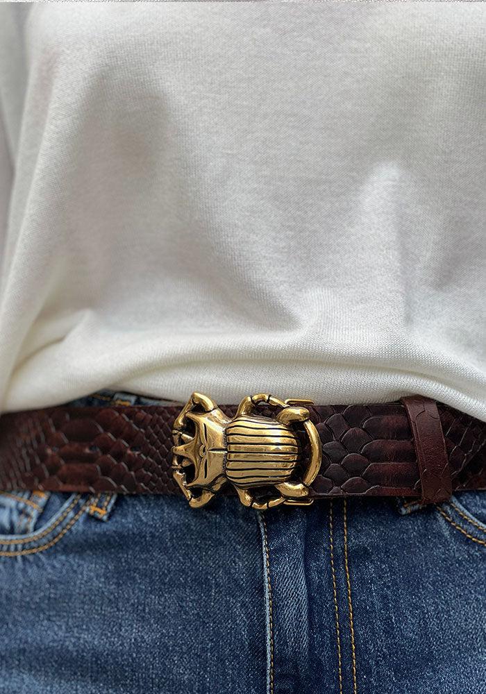 Tige De Ceinture Cuir Preto Python Noire – Image 4