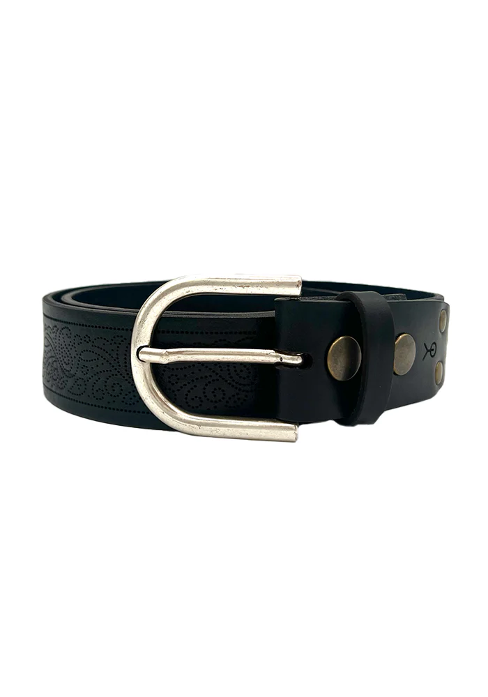 Ceinture Cuir Piqué Cashmere Noir – Image 2