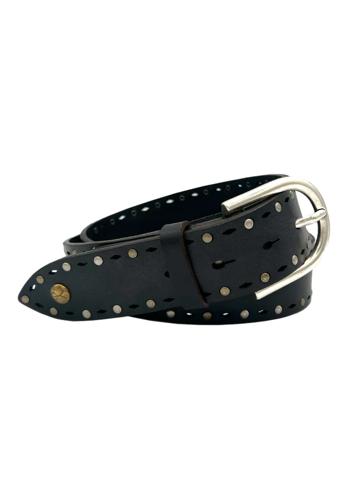 Ceinture Cuir Avec Clou Noire