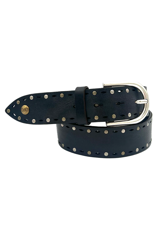 Ceinture Cuir Avec Clou Noire – Image 3