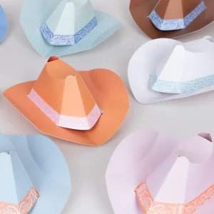 Lot De 8 Chapeaux De Cowboys En Carton