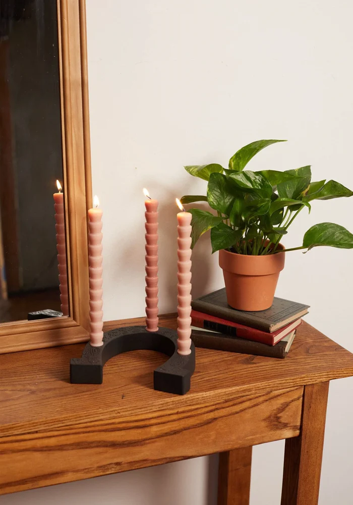 Set De 4 Bougies Cierges Taper Rose Et Blush – Image 3