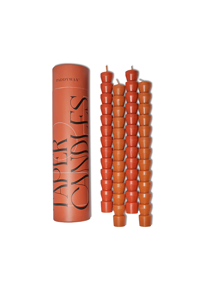 Set De 4 Bougies Cierges Taper Rouge Et Terracotta – Image 2