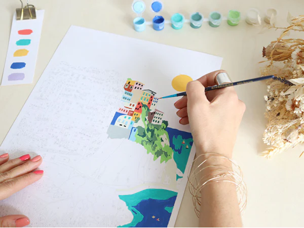 Coffret peinture au numéro - CINQUE TERRE PAR KENZIE ELSTON – Image 5