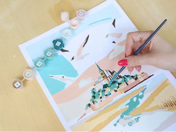 Coffret peinture au numéro - MONT SAINT-MICHEL PAR LA PETITE EPICERIE – Image 3