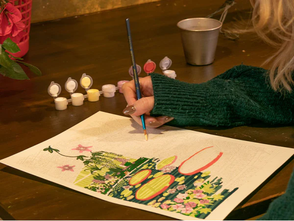 Coffret peinture au numéro - WATERLILY GLASSHOUSE PAR ELAINE LEE – Image 3