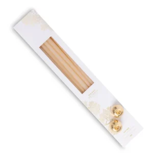 Coffret Écru Cierges Et Bougeoirs Gemmes