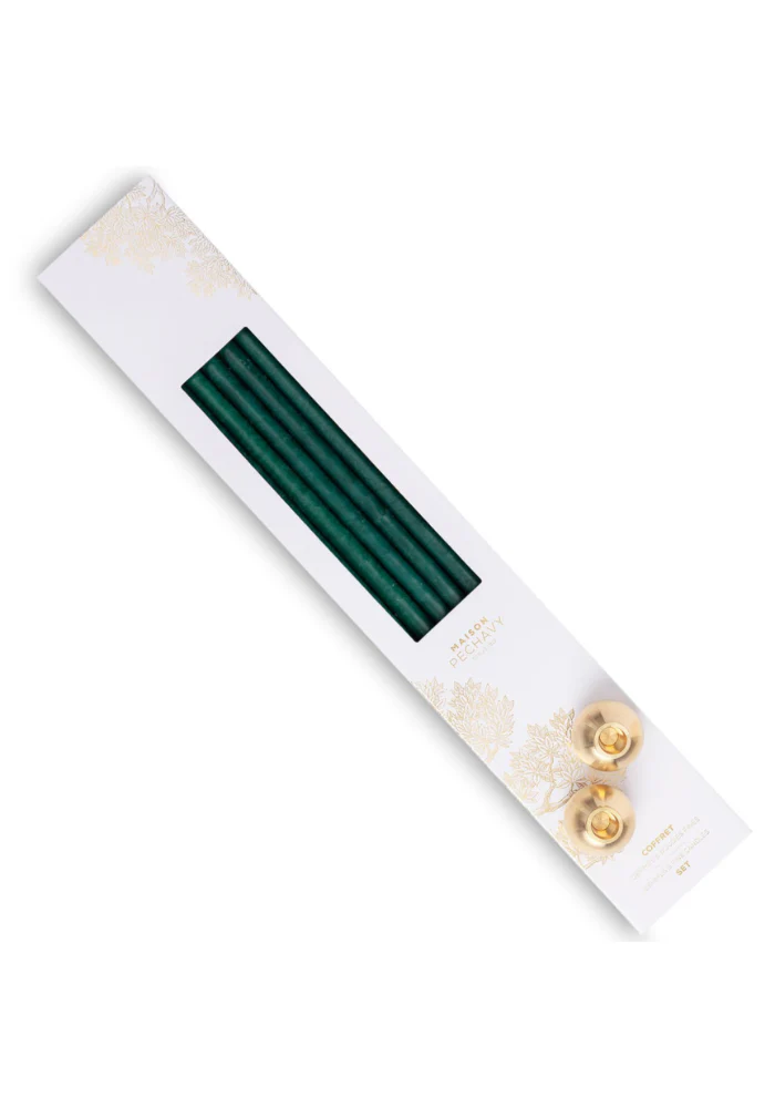 Coffret Malachite Cierges Et Bougeoirs Gemmes