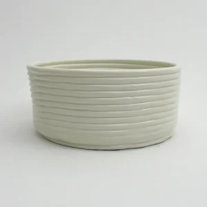 Corbeille Cannelée Moyen Modèle Blanche