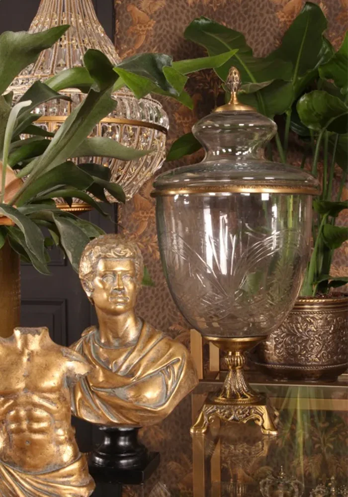 Boite/ Vase En Verre Ciselé – Image 3