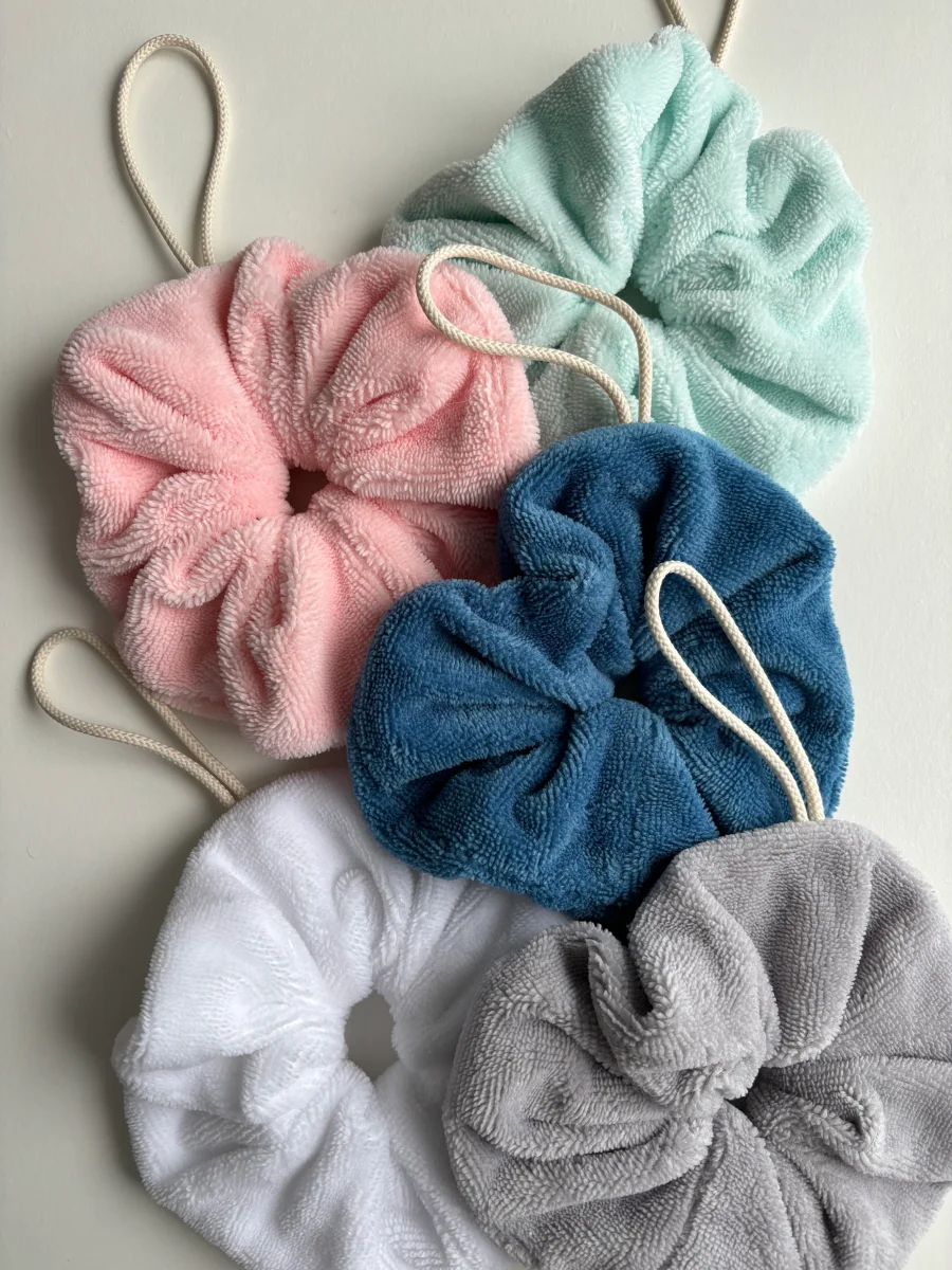 Fleur de douche en éponge bambou coloris au choix – Image 2