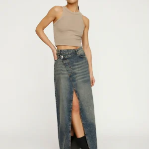 Jupe En Jean Longue Avec Fente