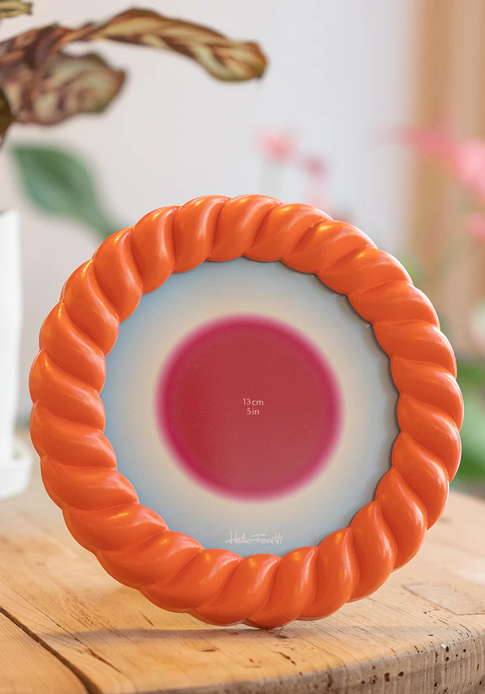 Cadre Photo Rond Coquillage Orange