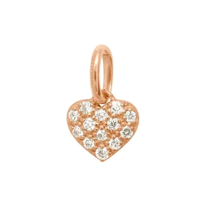 Pendentif In Love Coeur Diamants En Or Rose