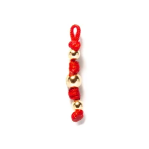 Pendentif  Rouge Sublime Trio De Perles Or