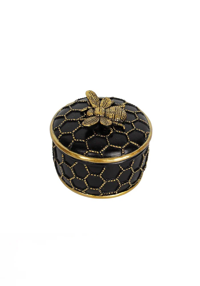 Boite Abeille Noire Et Dorée Petit Modèle