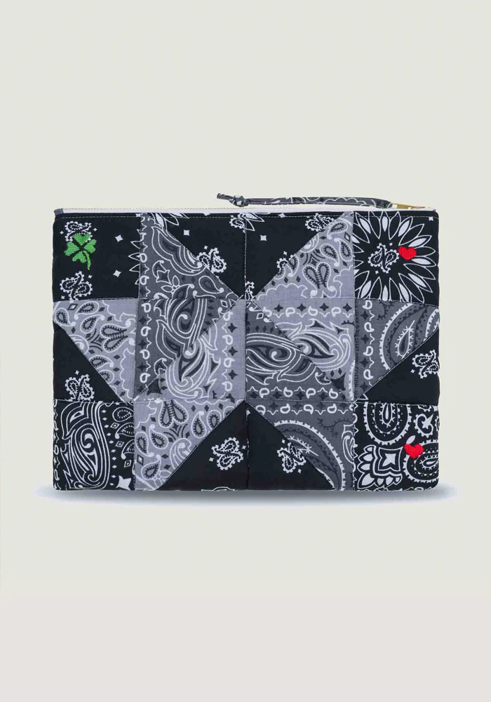 Pochette Patchwork Bandana Dark Grey Colorblock – Image 2