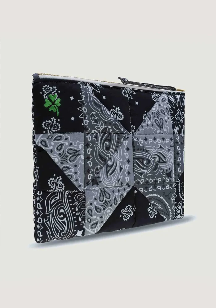 Pochette Patchwork Bandana Dark Grey Colorblock – Image 4